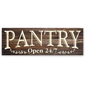 Pantry Open 24 x 7 & Farm Fresh Milk 10 x 5 Wood Wall Sign